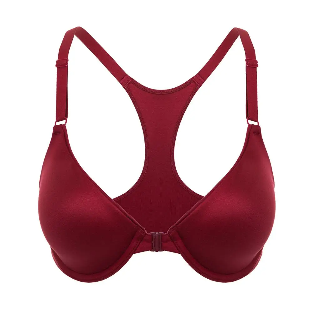 Комфортный женский бюстгальтер футболка на косточках с застежкой