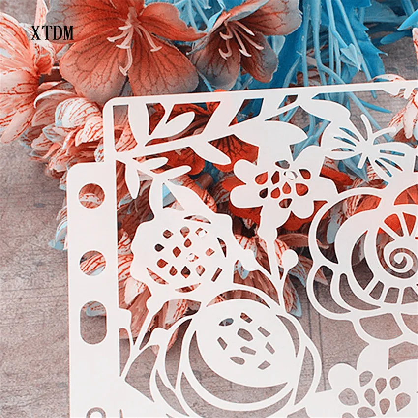 

lotus mold shield DIY cake scrapbook stencils hollow Embellishments printing lace ruler Valentine's Day