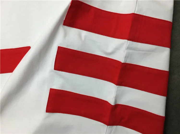 

19ss New Men Novelty Stitching cloth red stripes T Shirts T-Shirt Hip Hop Skateboard Street Cotton T-Shirts Tee Top kenye #F46