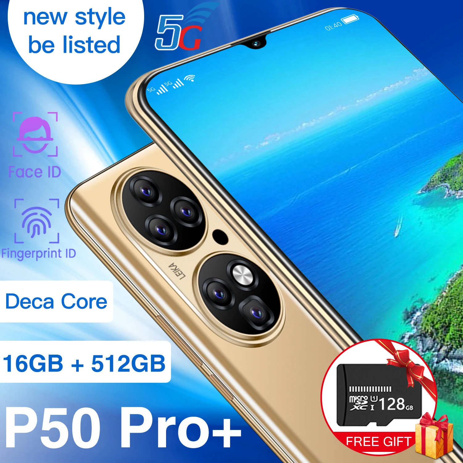 

Global Version P50 PRO 6.7-inch Android 11.0 Smart Camera Game Phone 5600mAh Face Fingerprint Unlock Dual SIM 5G Phone