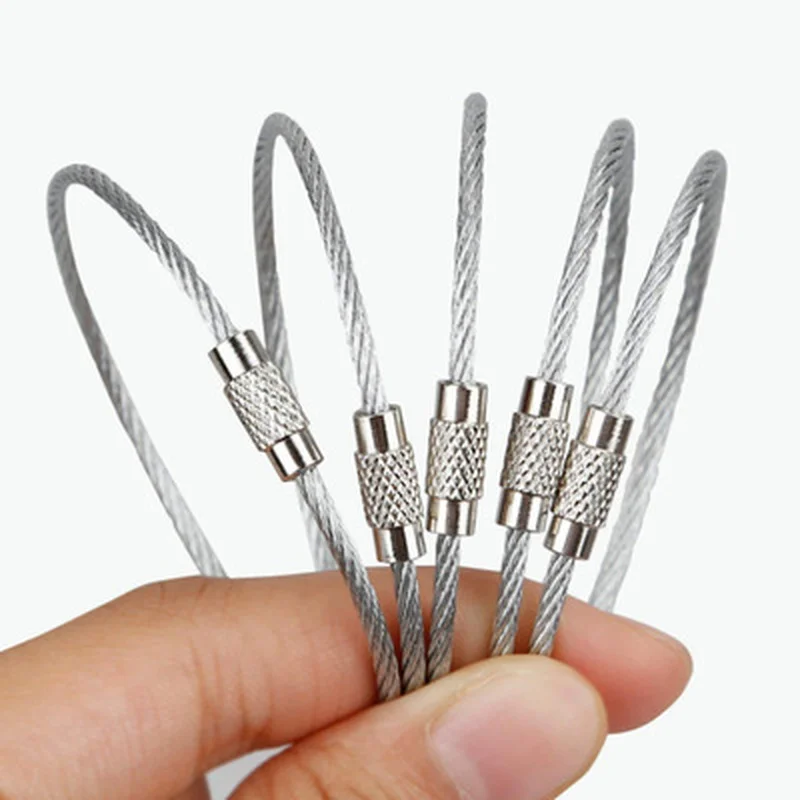 

10 шт., разноцветный карабин для ключей из нержавеющей стали