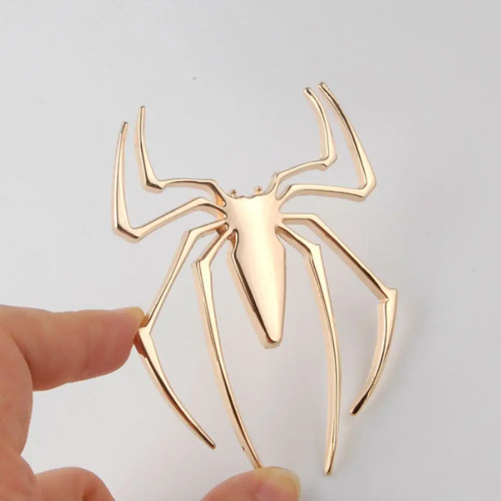 Металлические 3D наклейки для автомобиля эмблема в форме паука хромированная