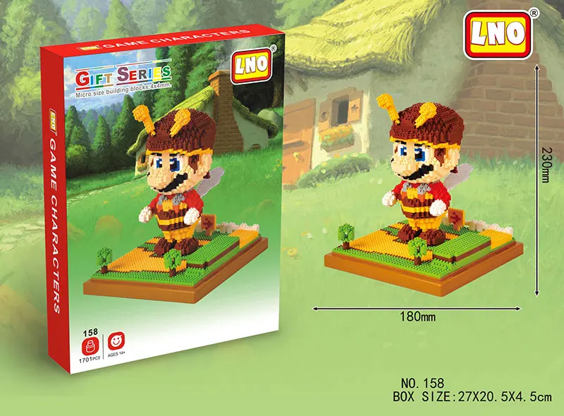 158 with box Магические мини-блоки Super Mario Bros, алмазные блоки Yoshi, микро-кирпич, сделай сам, строительные игрушки, Мультяшные фигурки, подарок для детей - Цвет: 158 with box
