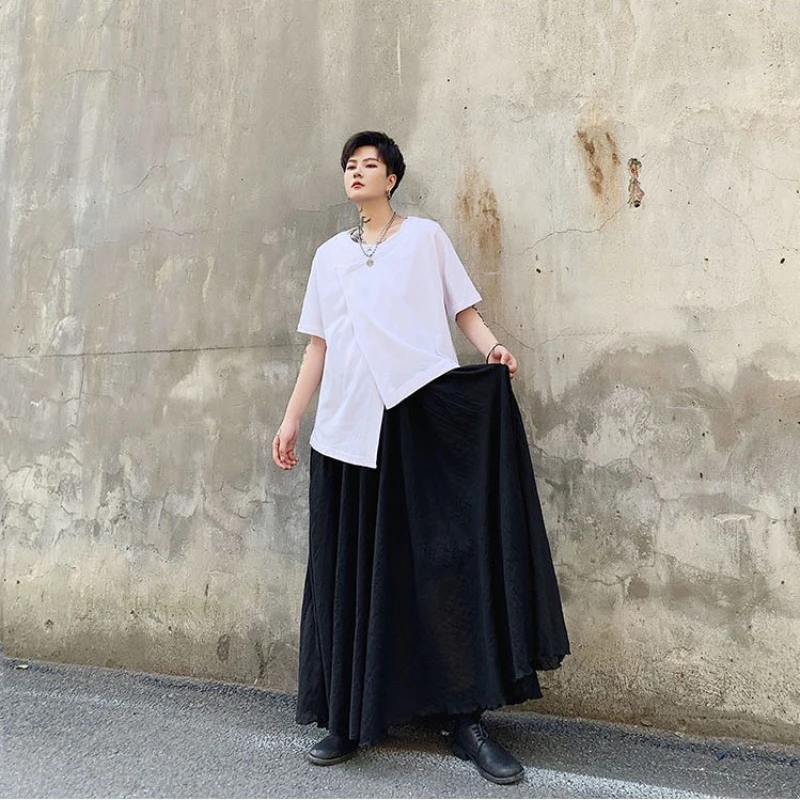 

Four Seasons Dark Yamamoto, Two-tiered Design, Men's Slacks, Hairdressers, Young Men's and Women's Culotte Linen Pants Mens