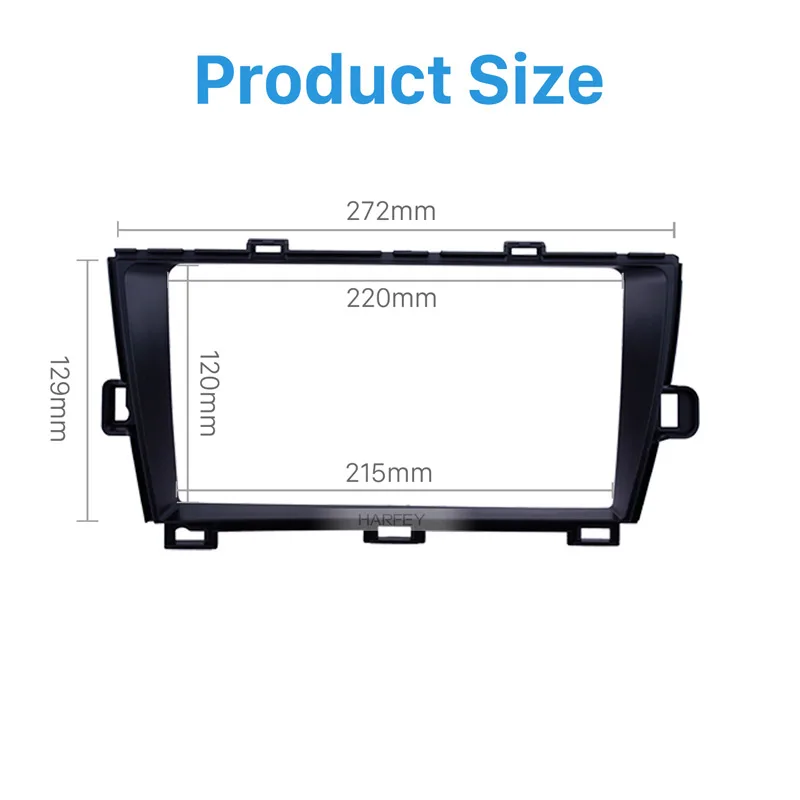 Harfey In Dash Fascia Panel Bezel Trim kit Cover 9 inch for 2010 TOYOTA PRIUS RHD OEM Style 2din car radio frame | Автомобили и