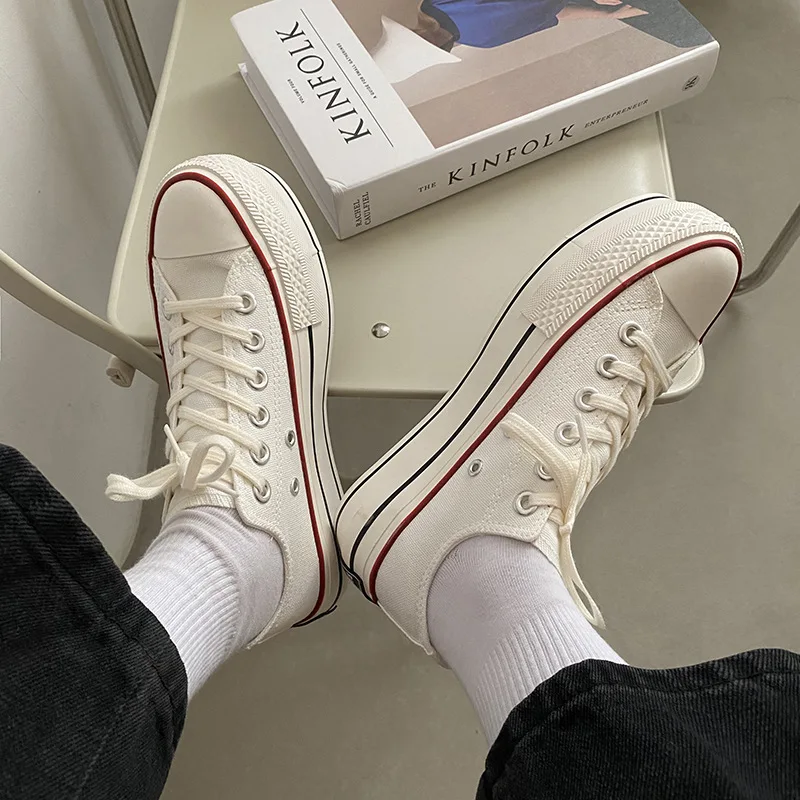 Женская парусиновая обувь на платформе Новинка 2020 года Уличная модная