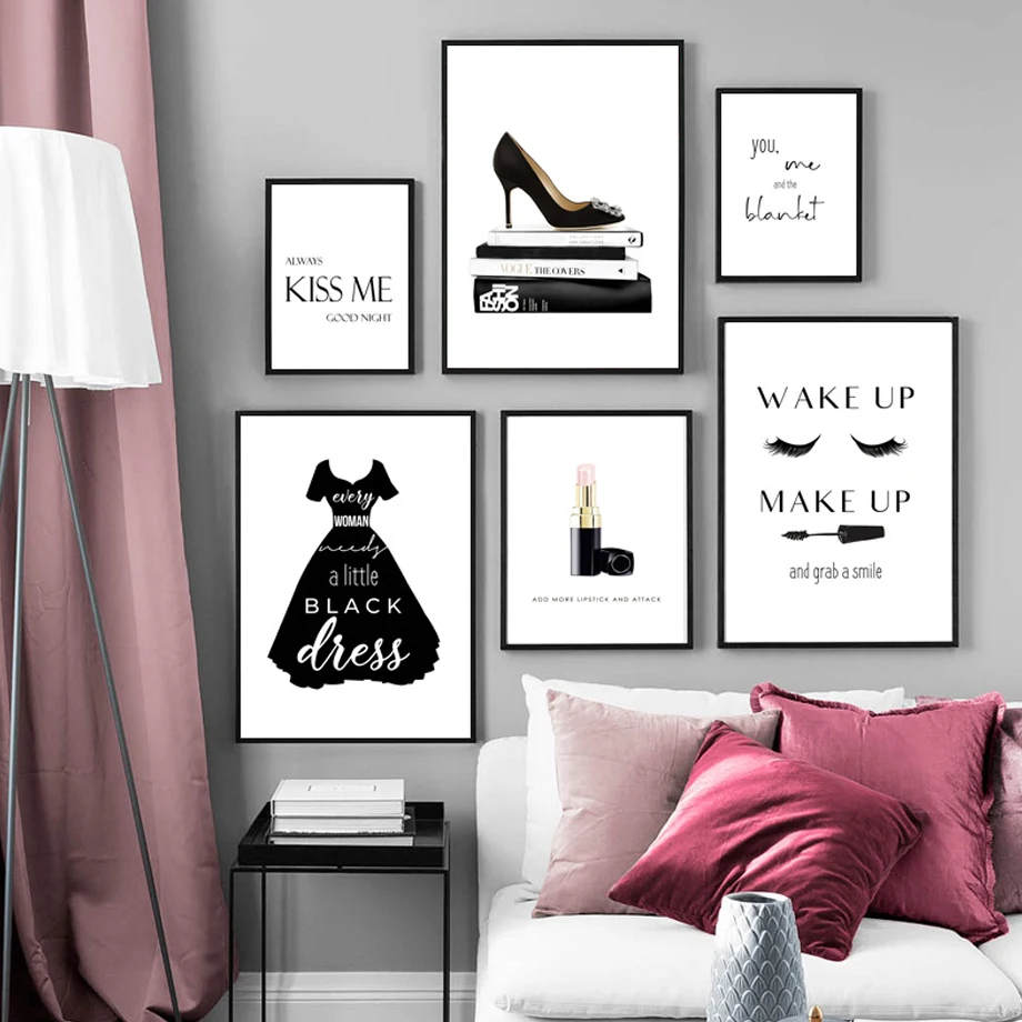 Модные постеры на высоком каблуке с принтом помады для макияжа | Дом и сад