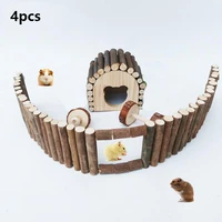 wooden hamster chinchilla toys ladder house wheel small animal play toys