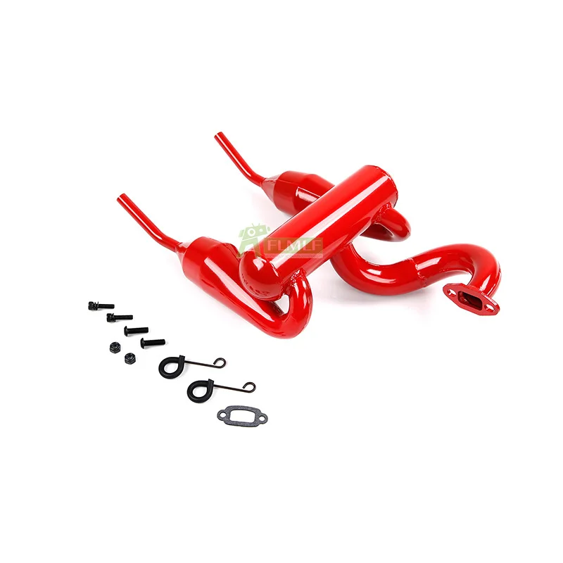 Double Exhaust Pipe Dual Exhausts Tune Fit for 1/5 Losi 5ive T ROFUN ROVAN LT KingmotorX2 Toys PARTS | Игрушки и хобби