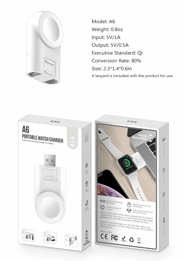 USB магнитное беспроводное портативное зарядное устройство для Apple Watch iWatch серии 5 4 3 2 1 путешествия USB Регулируемая зарядная док-станция зарядное устройство