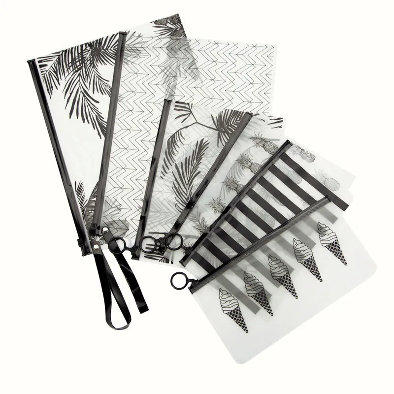 

Letter Print Transparent Zipper Bag Travel Cosmetic Toothbrush Box Cosmetic Bag Storage Purse Lady Cosmetic Bag Pencil Case