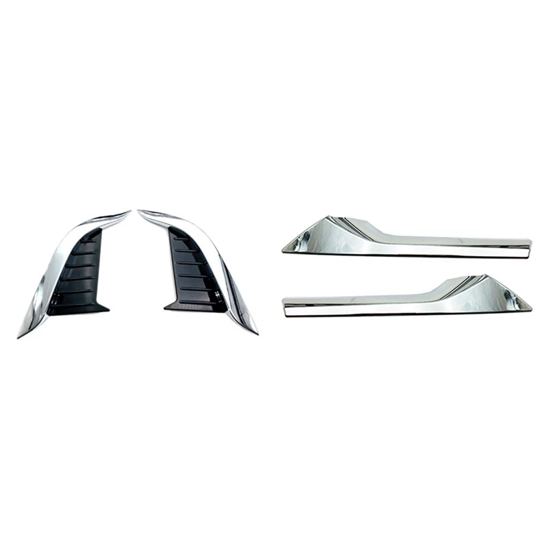 

2 Set Car Accessories: 1 Set Head Fog Light Lamp Decoration Frame Cover & 1 Set Center Grille Moulding Strips Cover