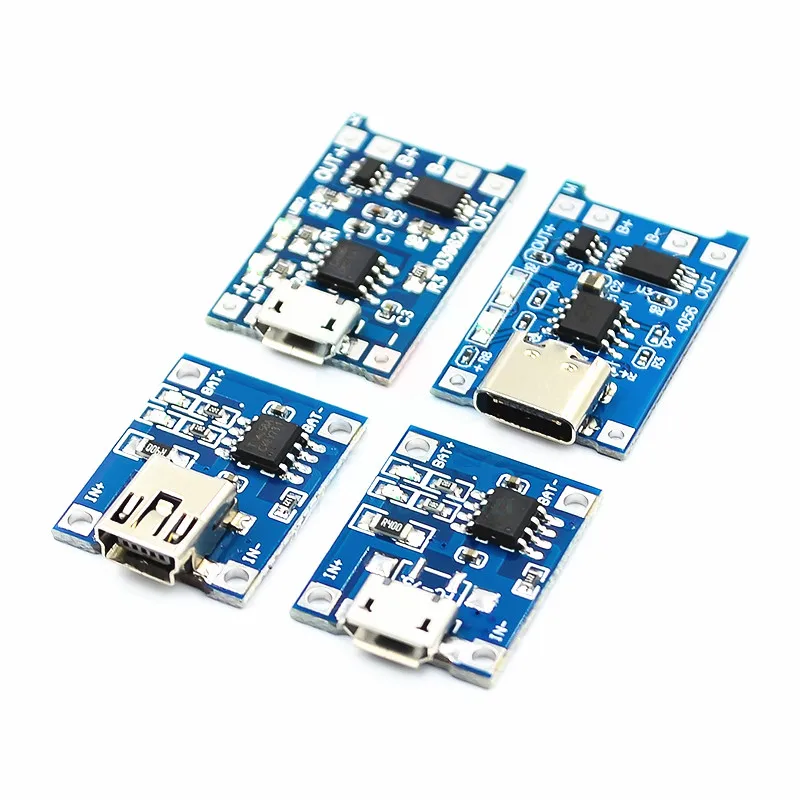 

1PCS type-c/Micro USB 5V 1A 18650 TP4056 Lithium Battery Charger Module Charging Board With Protection Dual Functions 1A Li-ion