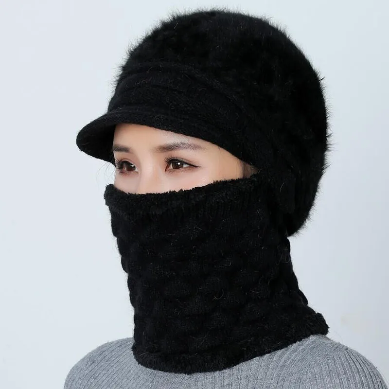 Skullies Beanies женская зимняя шапка для мамы вязаная шапочка для девочек шарф женская шапка для женщин шерстяная Круглая Шапочка Шапка Зимняя маска шапка
