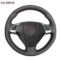 black artificial leather hand stitched car steering wheel cover for fiat bravo 2007 2015 doblo 2010 2015 opel combo 2012