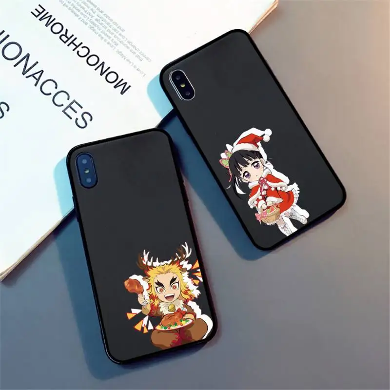 

Christmas Demon Slayer Phone Case For iPhone 13 12 11 8 7 Pro Max Plus X XS XR MINI Soft Silicone New