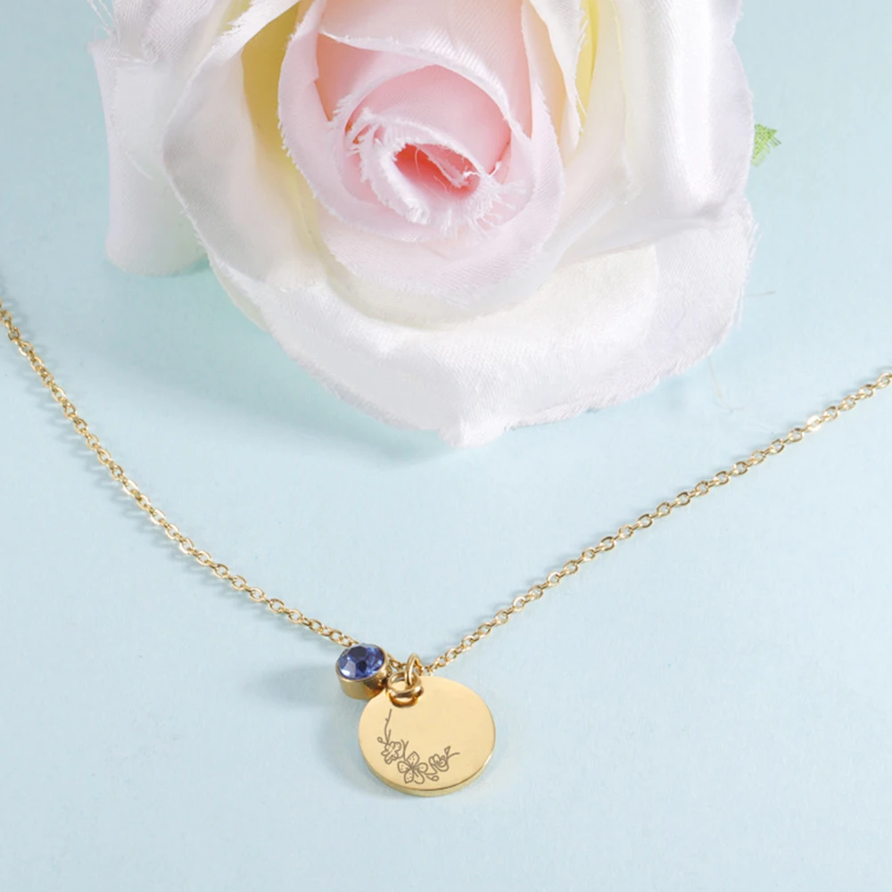 Ожерелье женское из нержавеющей стали колье с подвеской в эстетике 12 месяцев