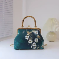 chain womens handbags purses shell lock vintage fashion wood hand women shoulder crossbody bag bags