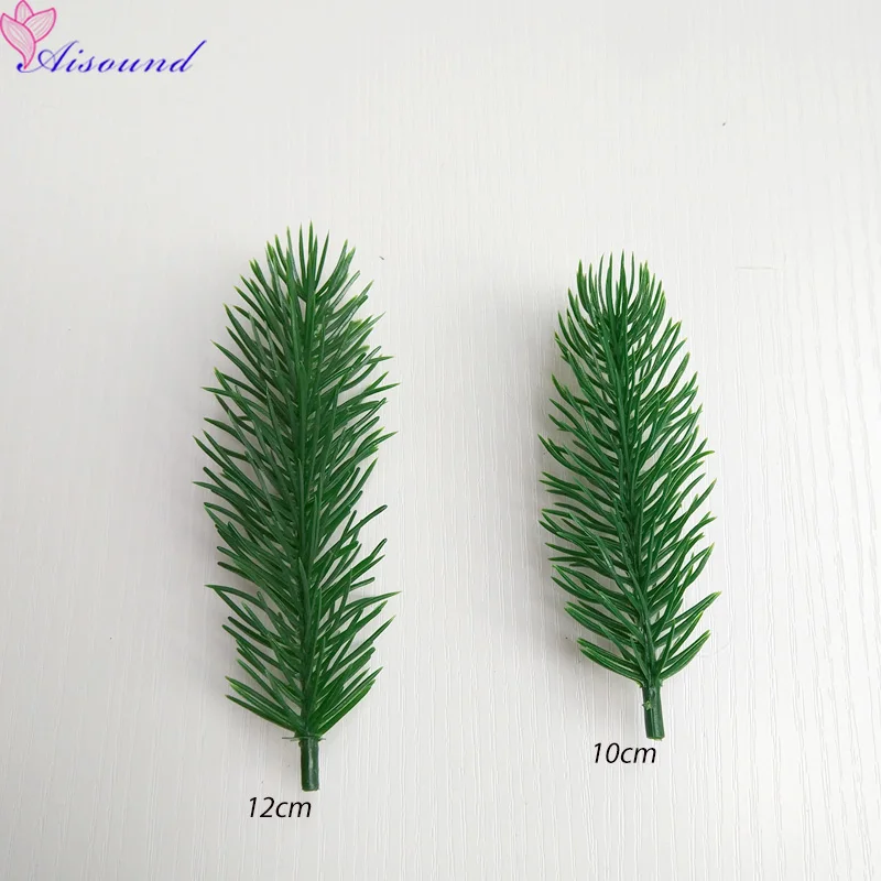 

10pcs Aisound Artificial pine needle fake flower branch DIY Christmas tree accessories decorative agreenery Christmas gift box