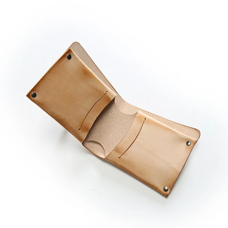 Кошелек мужской из натуральной кожи винтажный короткий бумажник двойного