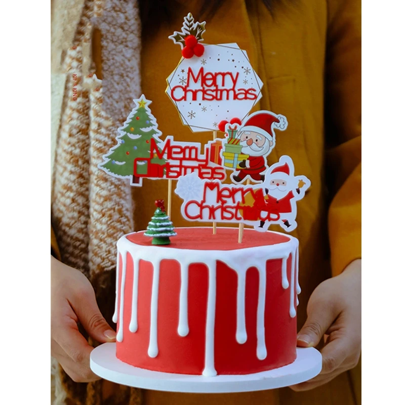 

Серия рождественских елок из сосны 20 шт., открытка для украшения торта, DIY рожки, экологически чистый материал, товары для украшения тортов