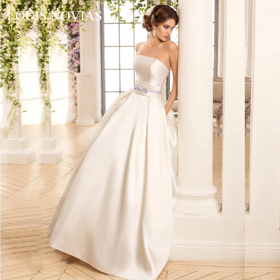 Свадебное платье LOUIS NOVIAS новое для невесты с одним плечом и длинным рукавом