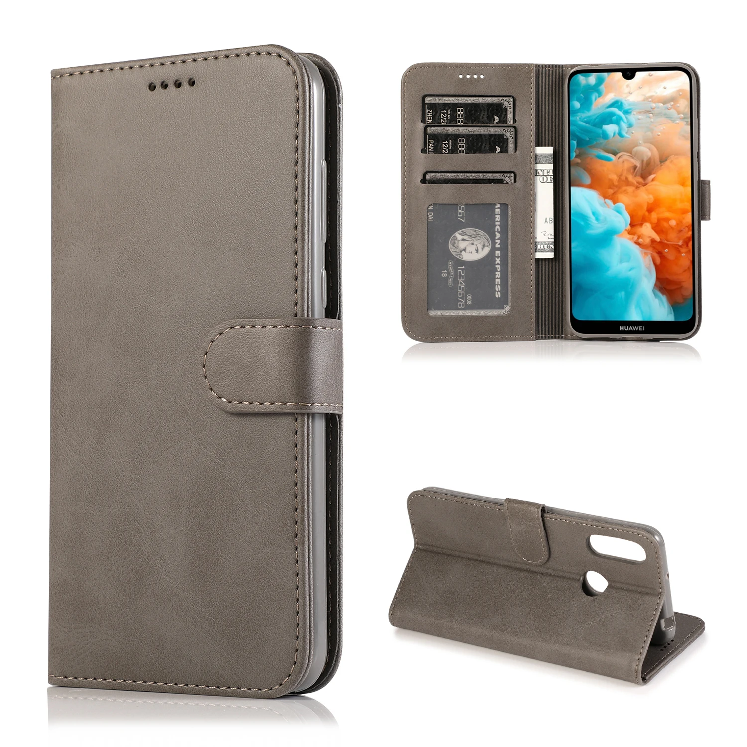 Кожаный флип-чехол-кошелек для huawei Y6, Модный Роскошный чехол для телефона из искусственной кожи, силиконовый плотный чехол для huawei Y6