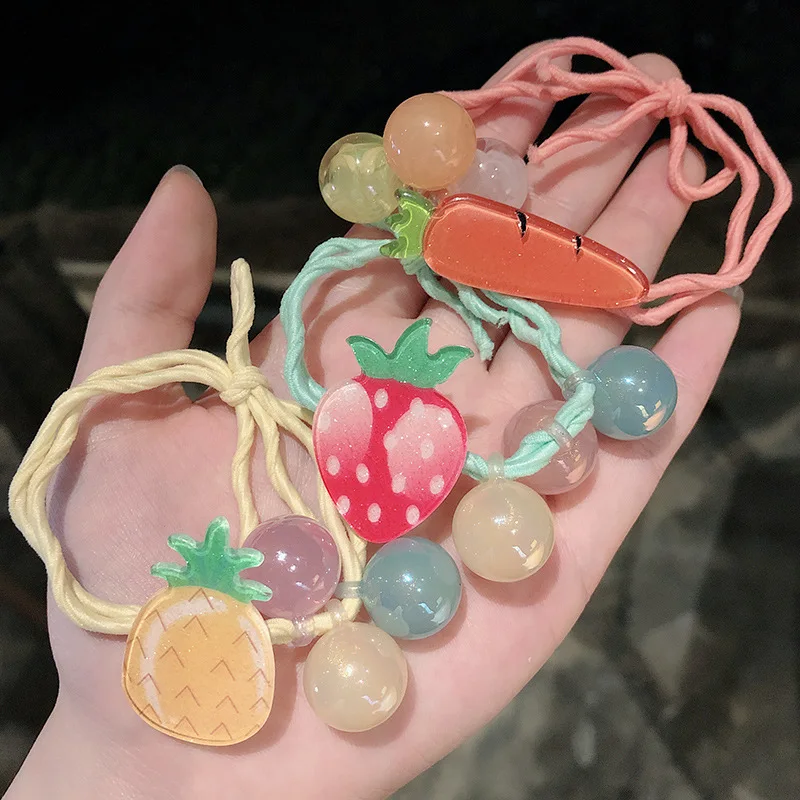 Милые резинки для волос с фруктами акриловая клубника искусственная двойная