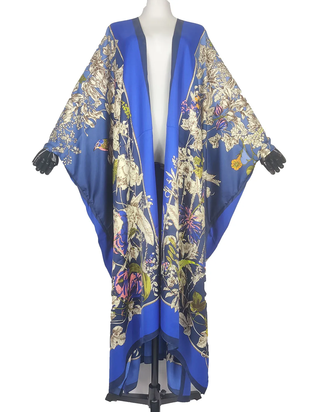 Европейский Летний Пляжный богемный шелковый длинный кардиган одежда для