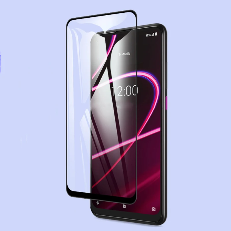 

For T-Mobile Revvl 4 4Plus 5G Black Edge Tempered Glass Screen Protector For Revvl 4 Plus Full Cover 9H Protective Front Film
