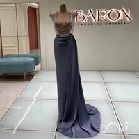 eightale sexy prom dresses sweetheart evening dress 2022 chain beadings mermaid saudi arabia night cocktail party gown plus size