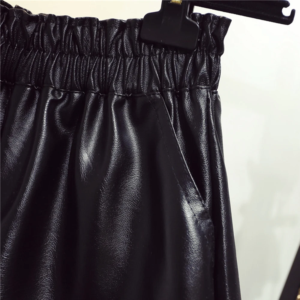 

FairyShely 2021 New Black Women Wide Leg Shorts High Waist Tied Aesthetic Female Shorts Casual Fashion Pocket Short plus size XL