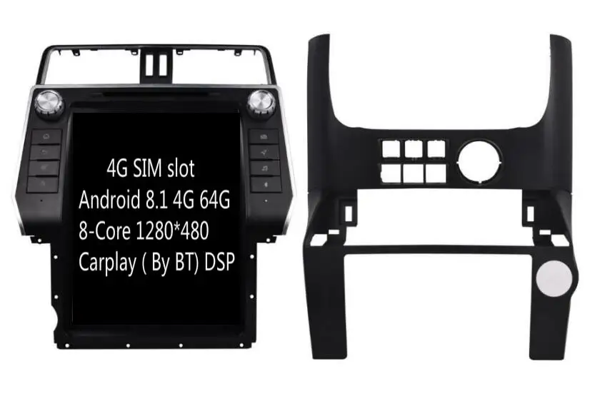 

Carplay 4G 64G 8core 12,1 дюймов Android 8,1 автомобильная аудиосистема для Toyota Prado 2018 головное устройство стерео видео GPS навигация мультимедийный монитор ...