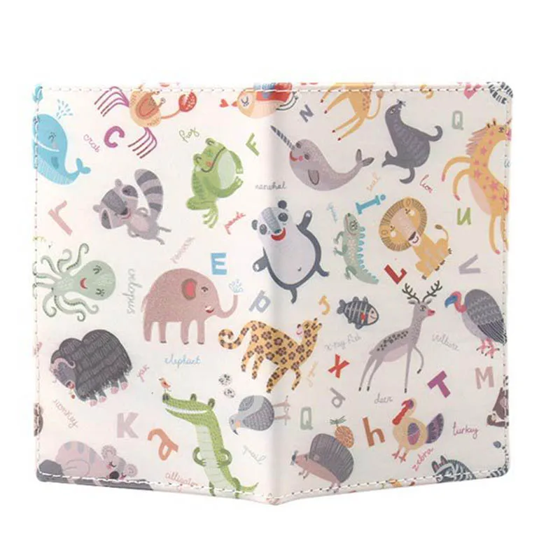 Чехол для паспорта с милыми животными женщин и чехол держателем кредитных карт в