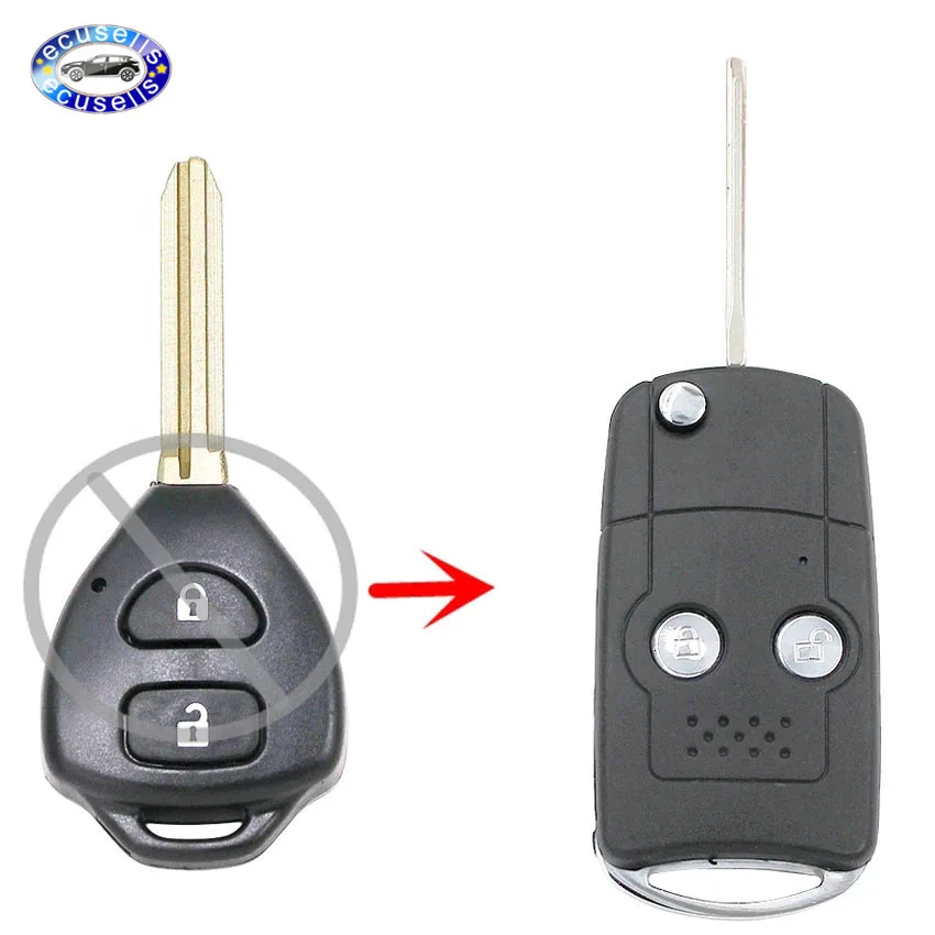 Складной чехол брелок для дистанционного ключа с 2 кнопками Toyota Corolla RAV4 Toy43|fob|fob