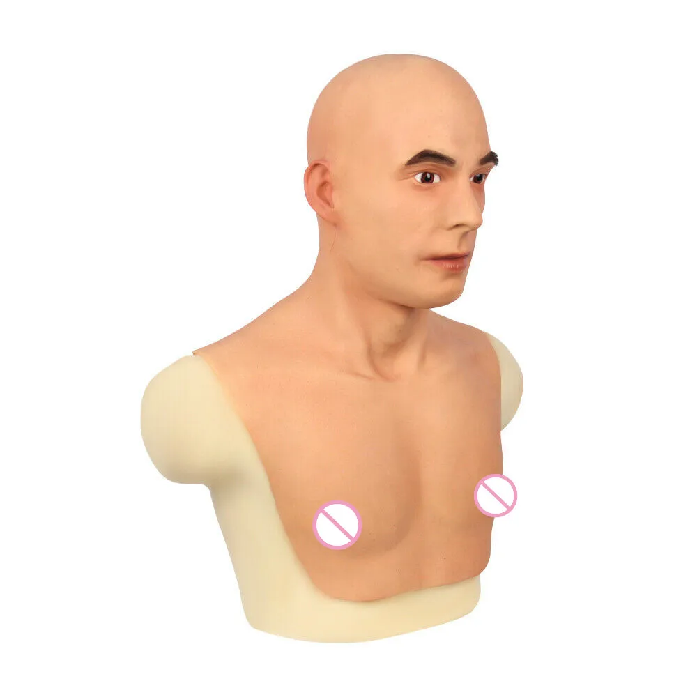 Halloween Mask Realistic Silicone Hood Mask Handmade Headdress for Young People Party Mask