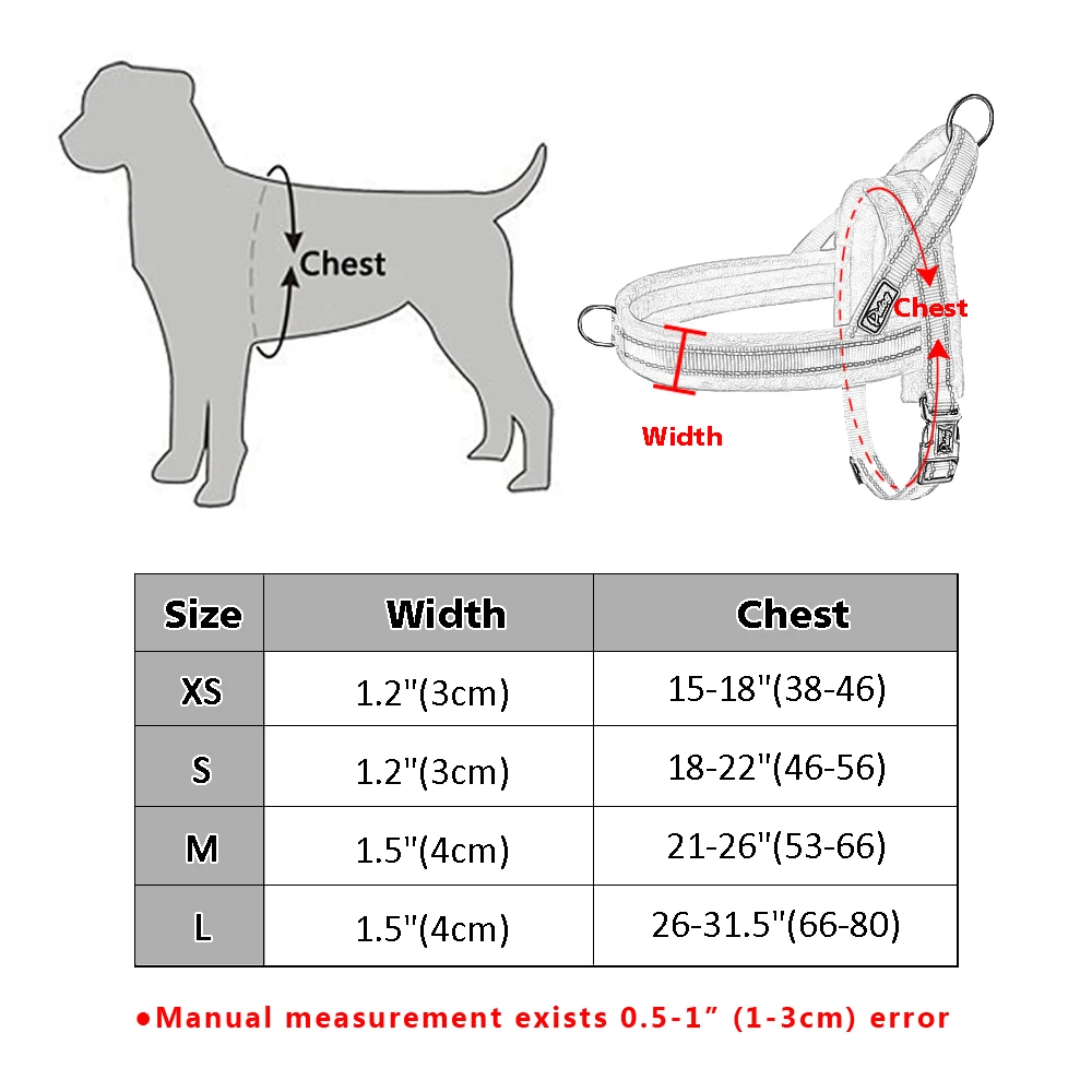 

Nylon Reflective Pet Dog Harnesses Vest Soft Flannel Padded Large Pull Dogs Walking Training Harness Medium Small For Strap