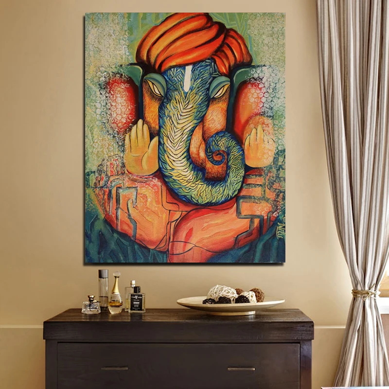 

Wall Art Canvas Painting Contemporary Ganesha Posters Prints Modern Painting Wall Picture For Living Room Home Decor Artwork