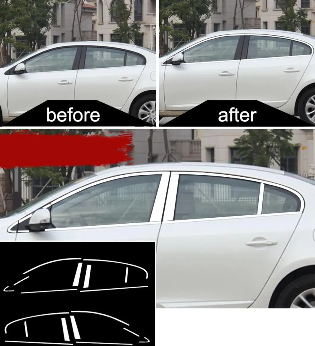 

Stainless steel Exterior Window Sill Lid Trims car accessories for renault fluence 2010 2011 2012 -2016 2017 2018 Car Styling