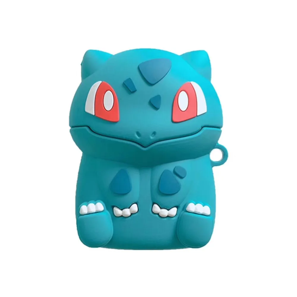 Bulbasaur Bluetooth чехол для наушников Airpods милый силиконовый защитный чехол для Airpods 2 аксессуары брелок стереоскопический чармандер - Цвет: Bulbasaur