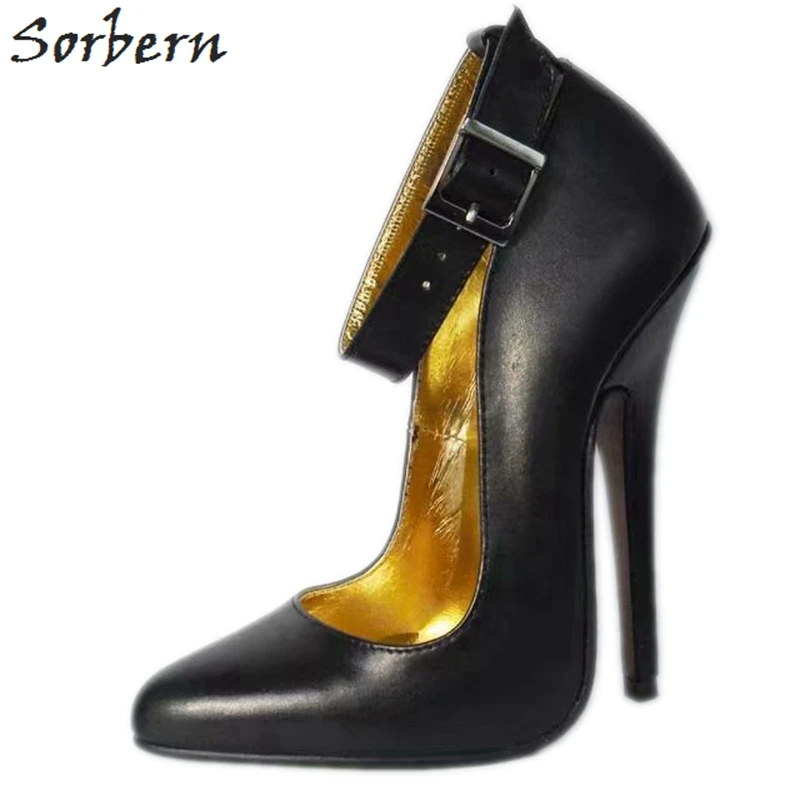 Black Sorbern mary janes/женские туфли-лодочки; туфли на высоком каблуке; туфли на шпильке; офисные женские модельные туфли; женские туфли на каблуке; ; черные туфли-лодочки; Размер 12 - Цвет: Black