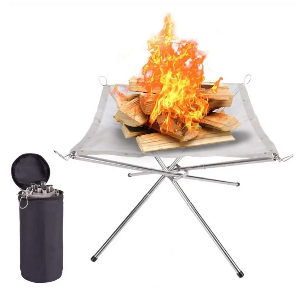 

Outdoor Camping Portable Fireplace Foldable Fire Pit for Patio Camping Barbecue