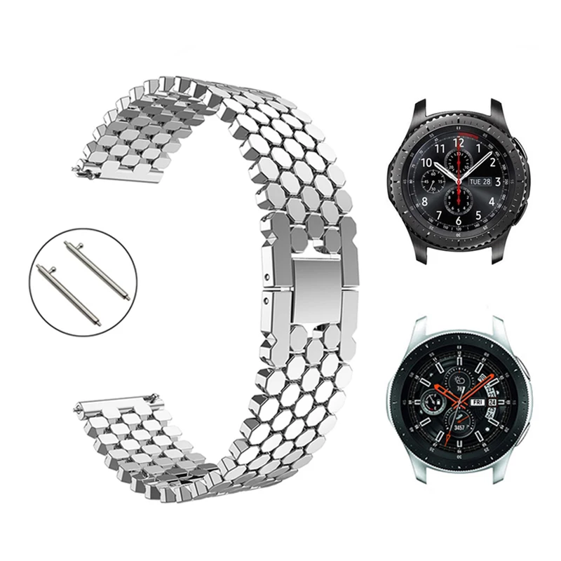 22mm Stainless Steel Watch band  For Samsung  Galaxy 46mm Gear S3 Classic Frontier band Galaxy Watch 3 45mm Bracelet Link Strap