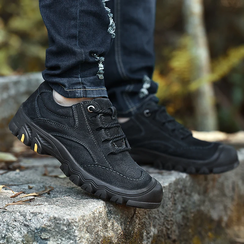 Весенне-осенняя дышащая мужская повседневная обувь из натуральной кожи Мужские