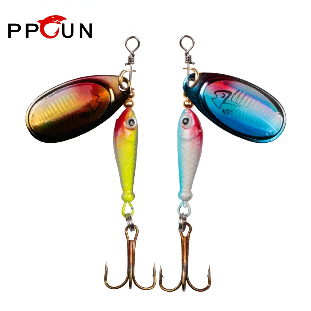 

PPGUN 9g Fishing Bait Bass Carp Fishing Spoon Lure Metal Baits Treble Hook Artificial Spinnerbait Lures Swimbait Fishing Hook