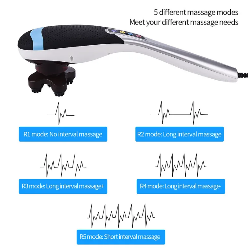 Электрический ручной массажер для спины и шеи 6 в 1 массажный Молот тела вибрация