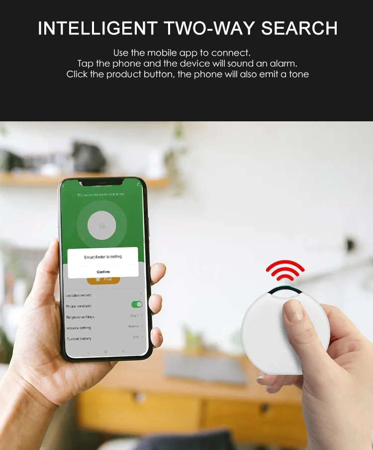 

Tuya Smart Life Smart Tag Bluetooth Wireless Mini Smart Tracker Child Bag Wallet Key Finder Locator Anti Lost Alarm Tracker