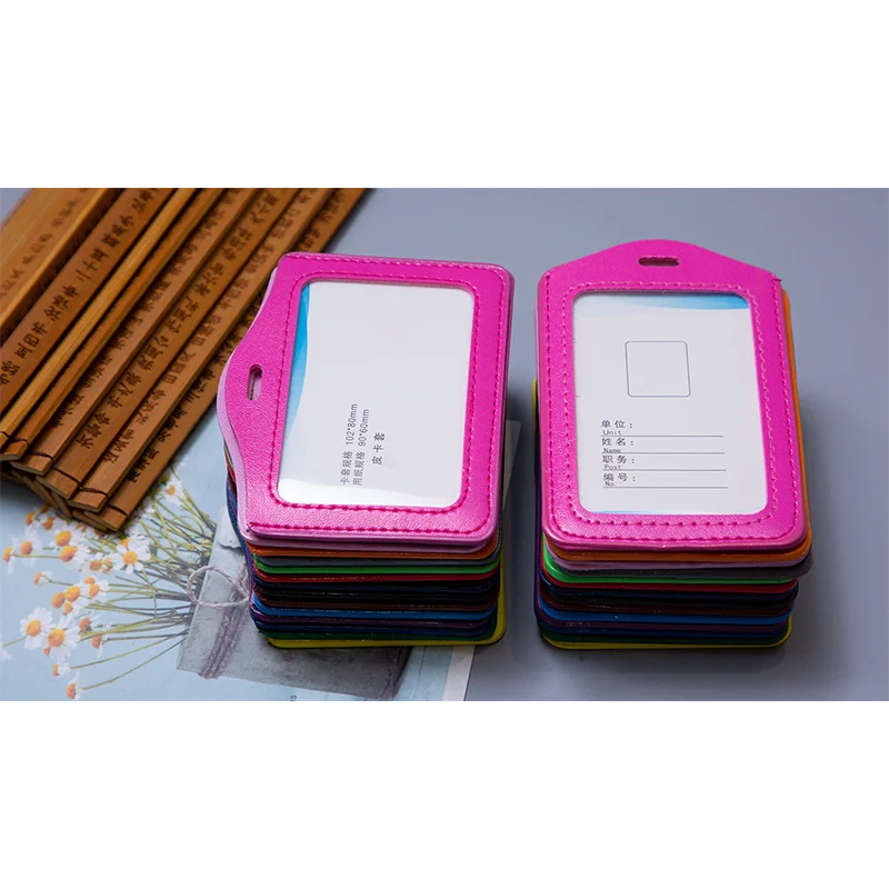 

Fashion PU Leather Credit Card Holders Business Card Case Men Women Student Cartoon Badge Bus ID Card Holder Cards Cover Wallet