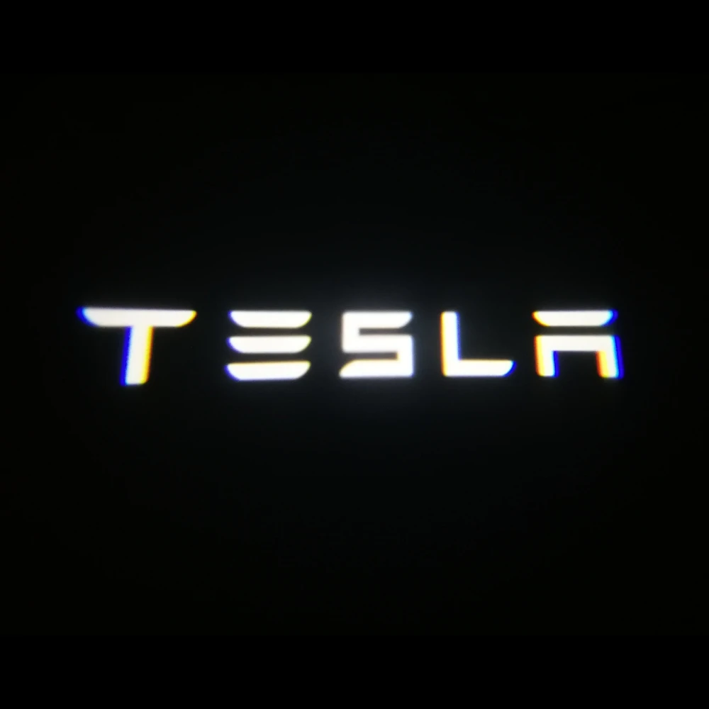 TESLA Word QCDIN Ультра-яркий для TESLA светодиодный Автомобильный Дверной логотип проектор светильник светодиодный Добро пожаловать логотип светильник для TESLA модель 3/S/X/Y - Испускаемый цвет: TESLA Word