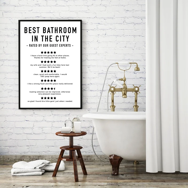 Настенная Картина на холсте забавная картина для ванной комнаты отзывы о цитаты